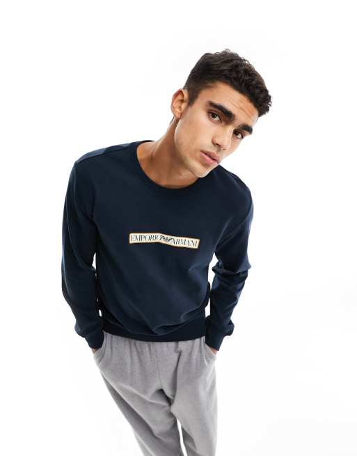  Emporio Armani Bodywear lounge sweatshirt in navy