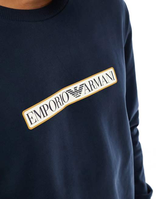 Emporio Armani Bodywear lounge sweatshirt in navy ASOS