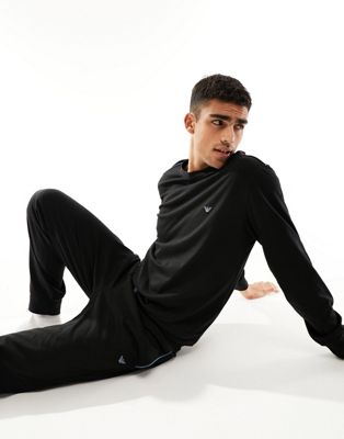 Emporio Armani Bodywear lounge top and joggers in black