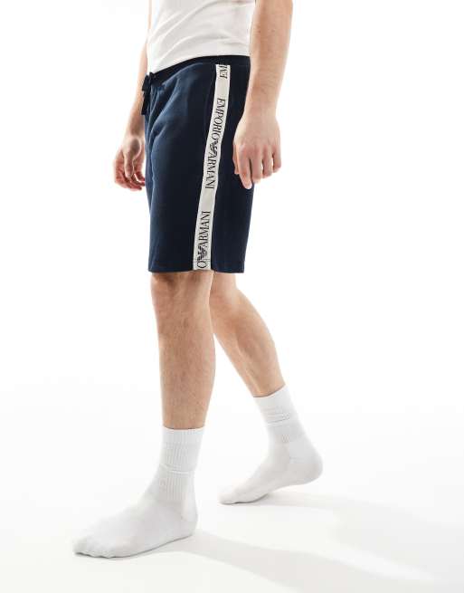 Emporio Armani - Bodywear - Loungeshort met logobies in marineblauw