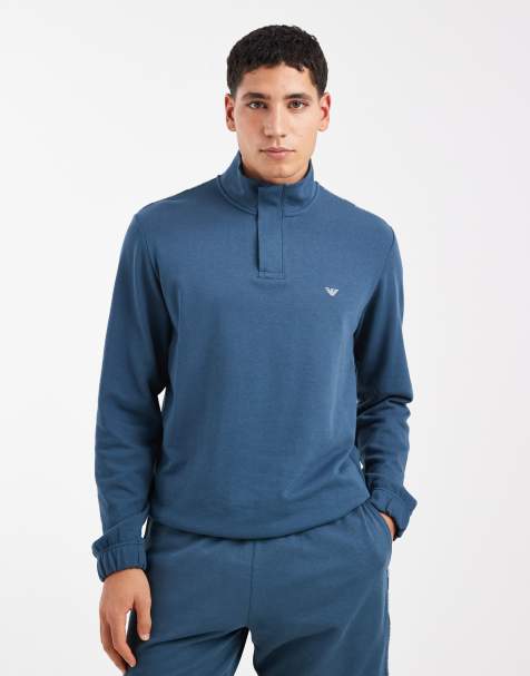 Emporio Armani - Bodywear - Maglione blu con zip corta - view 1