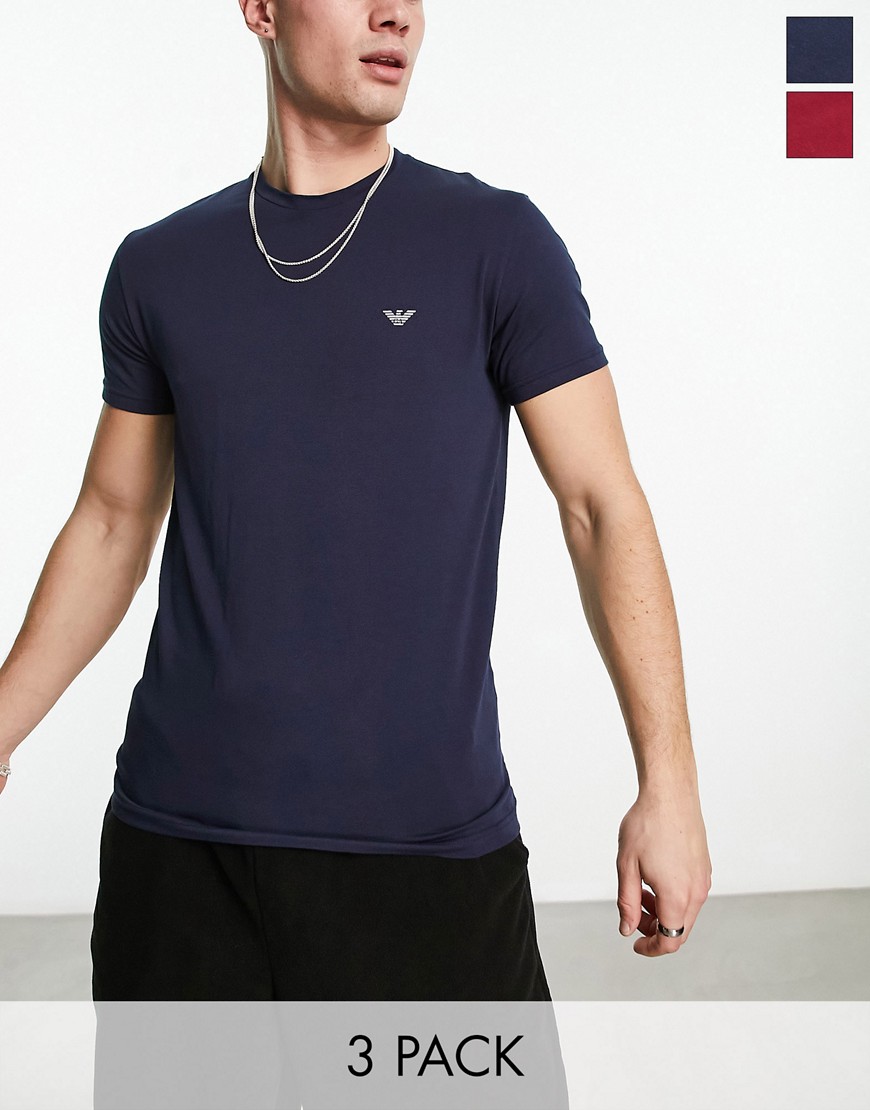 emporio armani - bodywear - marinblå, mysiga t-shirts, 2-pack