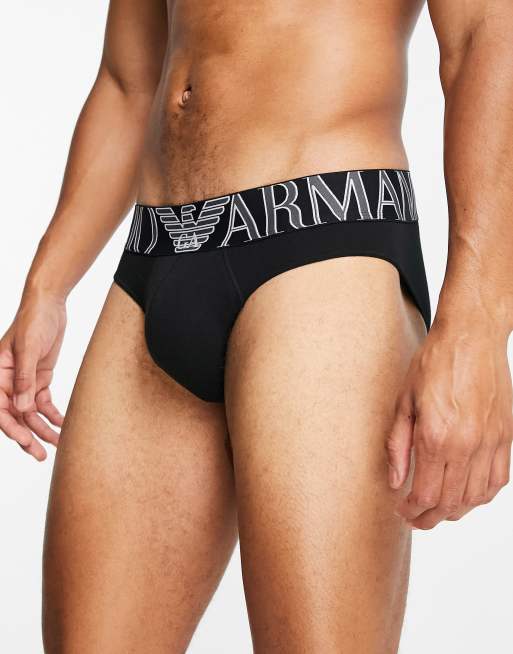 Emporio Armani Bodywear megalogo briefs in black ASOS