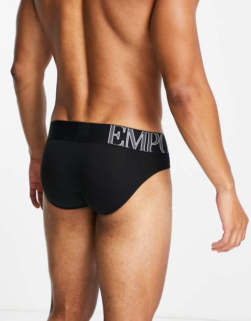 Emporio Armani Bodywear megalogo briefs in black