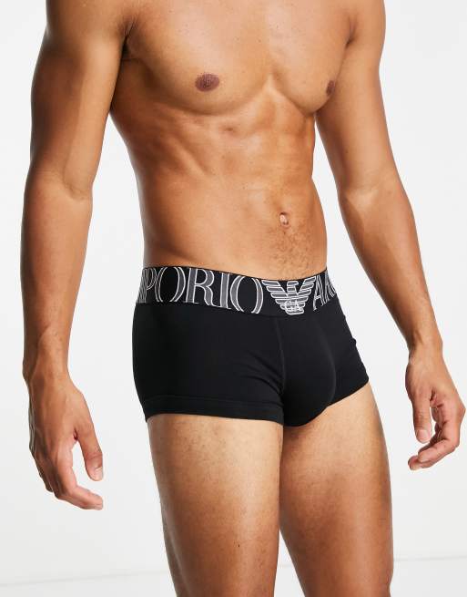 Emporio Armani Bodywear megalogo trunks in black ASOS