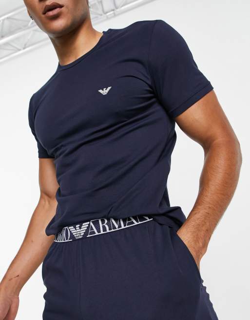 Emporio Armani Bodywear pajama set in navy | ASOS