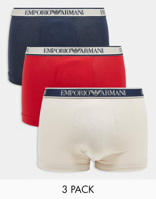 Emporio Armani - Bodywear - Pakke med 3 par boksershorts i forskellige farver