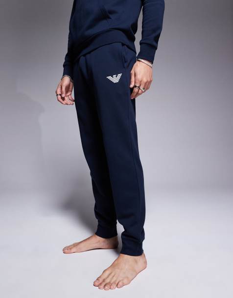 Emporio Armani - Bodywear - Pantalon de jogging d'ensemble à logo - Bleu marine - view 1