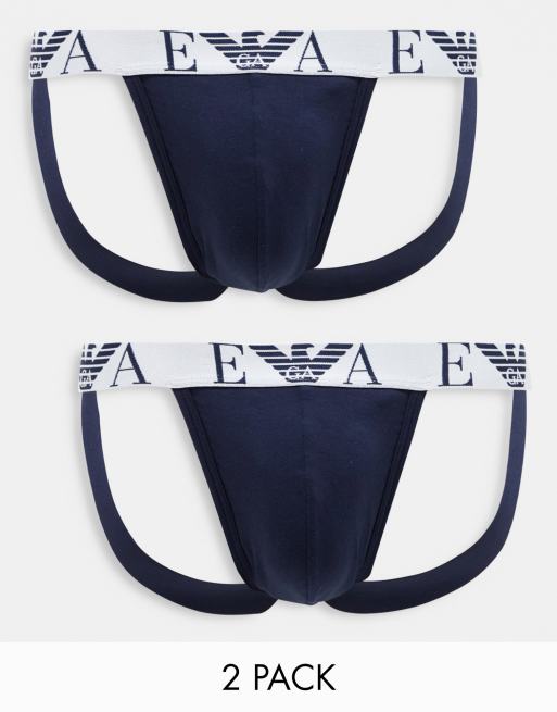 Emporio Armani - Bodywear - Set van 2 jockstraps in blauw