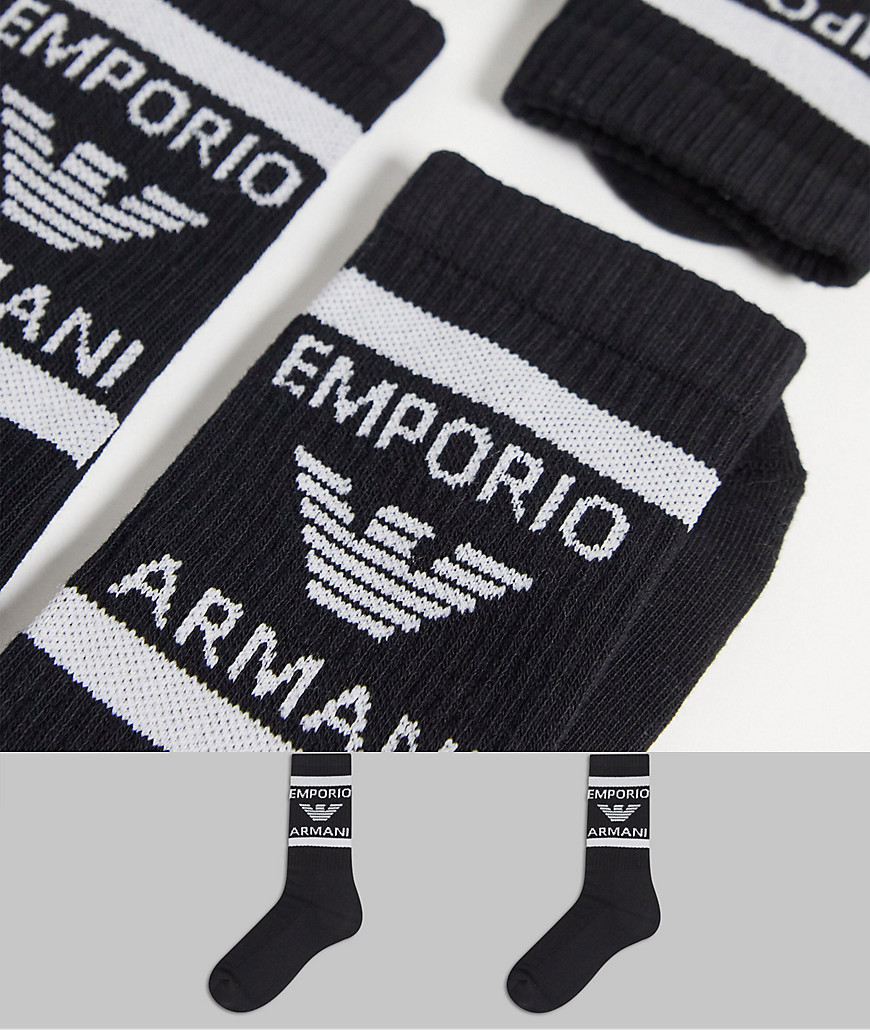 Emporio Armani Bodywear - Set van 2 paar korte sokken in zwart