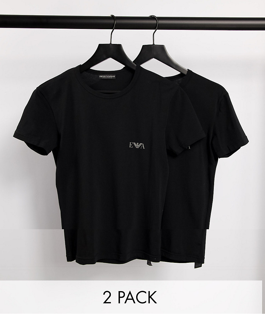 Emporio Armani - Bodywear - Set van 2 T-shirts met logo in zwart