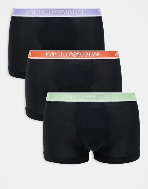 Emporio Armani - Bodywear - Set van 3 boxershorts met core logoband in zwart