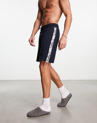 Emporio Armani Bodywear taped lounge shorts in navy - ASOS Price Checker