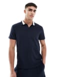 [Emporio Armani] Emporio Armani Bodywear short sleeve polo shirt in navy (part of a set) XL ARMANI BLU