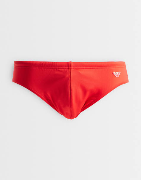 Emporio Armani - Bodywear - Slip de bain à logo - Rouge - view 1