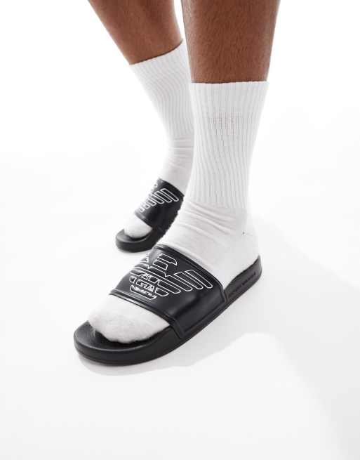 Emporio Armani - Bodywear - Slippers met logo in zwart 