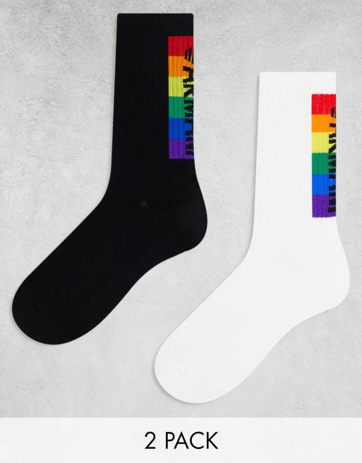 Emporio Armani – Bodywear – Socken in Regenbogenfarben im 2er-Pack
