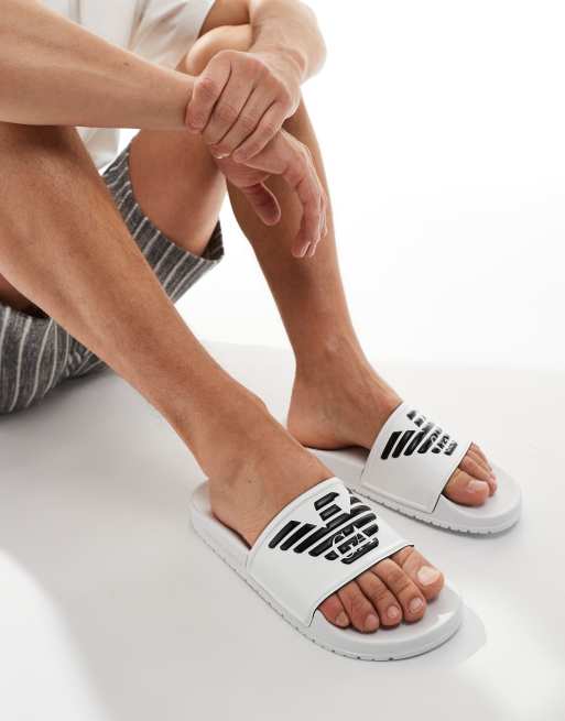 Emporio Armani - Bodywear - Sorte strand-sliders med logo