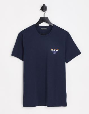 Emporio Armani bodywear striped logo t-shirt in navy