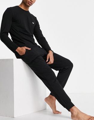 Emporio Armani Bodywear sweatshirt and joggers gift set in black