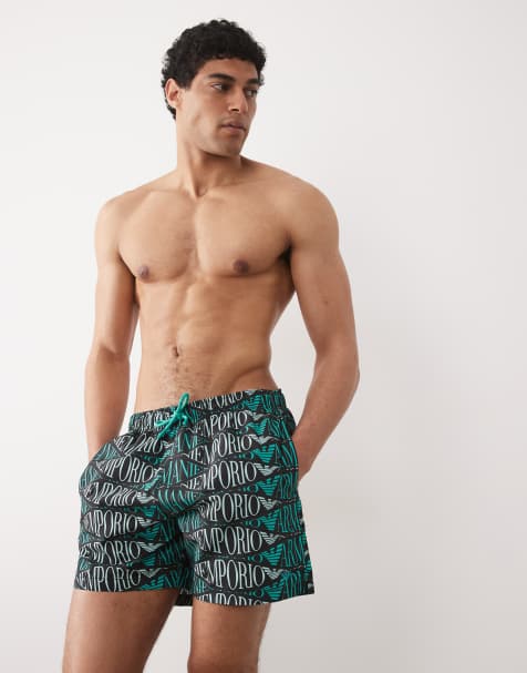 Emporio Armani Bodywear swim shorts in logo print - view 1