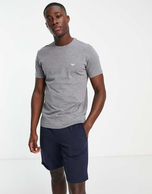 Emporio Armani Bodywear t shirt and short lounge set in gray ASOS