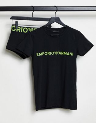 Emporio Armani Bodywear t-shirt and trunks lounge set in green - ASOS Price Checker