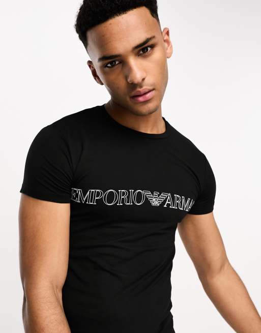 Emporio armani lounge crew neck t shirt black hotsell