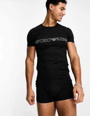 Emporio Armani Bodywear t-shirt and trunk set in black