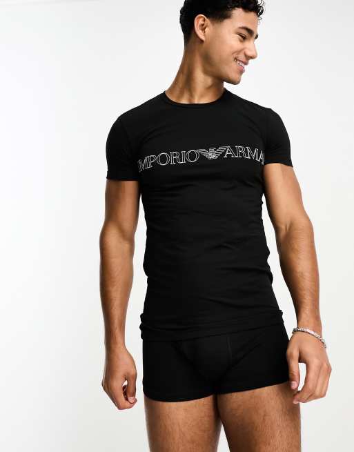 Emporio Armani Bodywear t shirt and trunk set in black ASOS