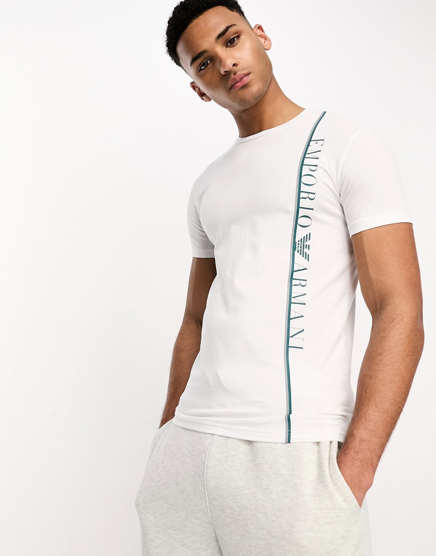 emporio armani - bodywear - t-shirt bianca con logo grande sul lato-bianco