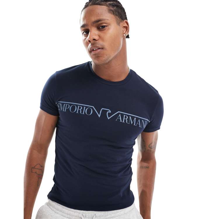 Emporio Armani Bodywear T shirt confort a logo Bleu marine ASOS