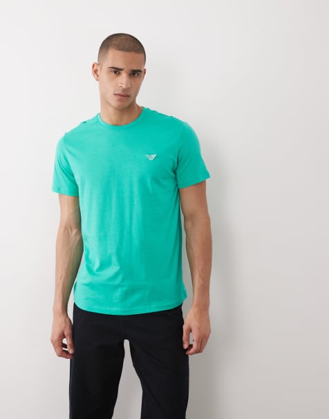 Emporio Armani – Bodywear – T-Shirt in Smaragdgrün mit Logo - view 1