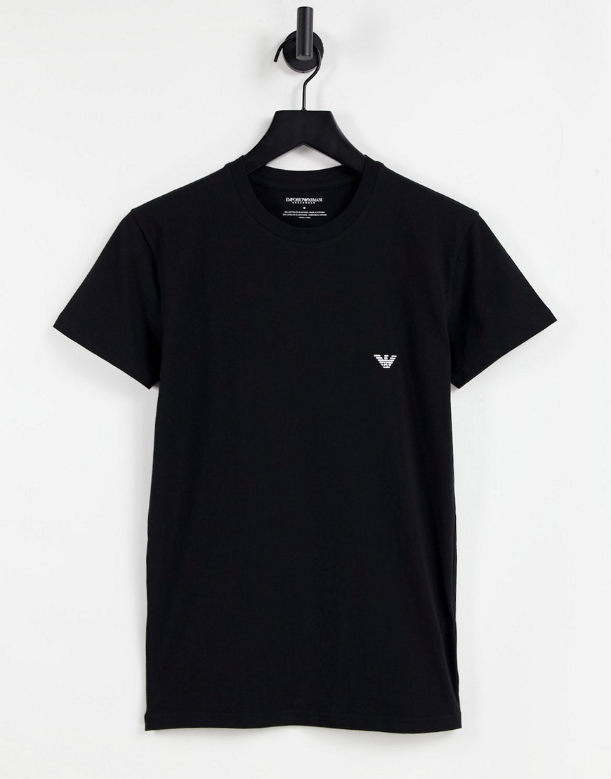 Emporio Armani - Bodywear - T-shirt met contrasterend logo in zwart