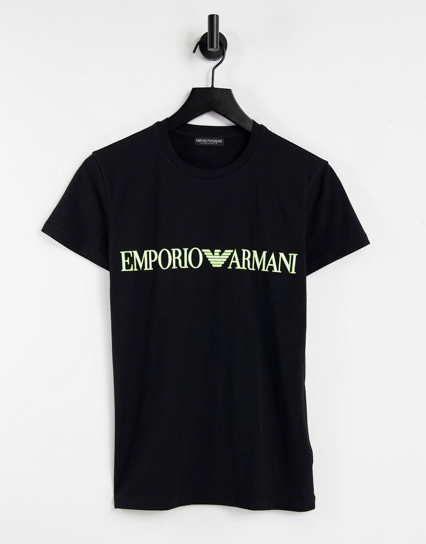 Emporio Armani - Bodywear - T-shirt met megalogo in zwart