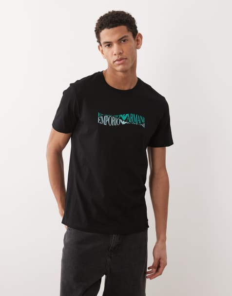Emporio Armani Bodywear T-Shirt mit Rundhalsausschnitt und Logo in Schwarz - view 1