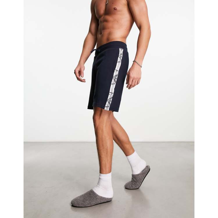 Emporio Armani Bodywear taped lounge shorts in navy ASOS