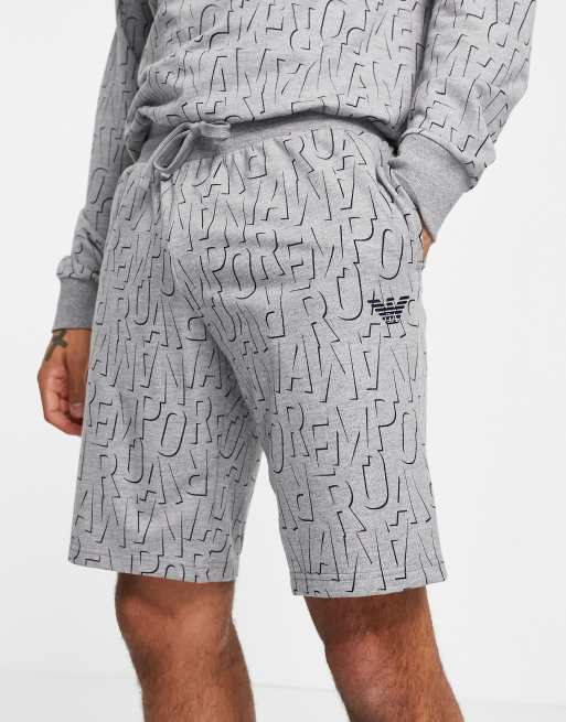 Armani all over store print shorts