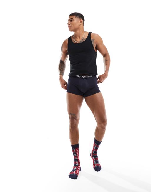 Emporio Armani – Bodywear – Unterhose und Socken in Marineblau im Geschenk-Set