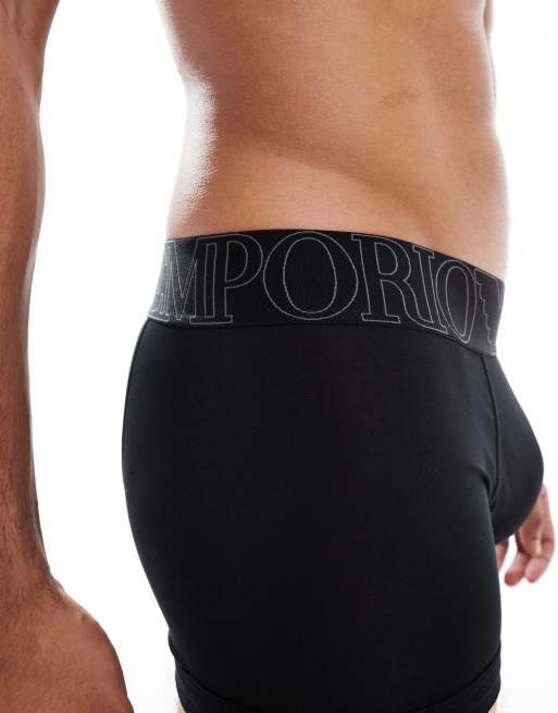 Emporio Armani - Boxer aderenti con logo grande neri, 2 di 3