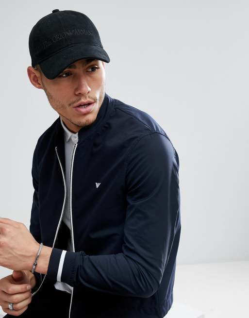 Emporio Armani Canvas Logo Baseball Cap In Black ASOS