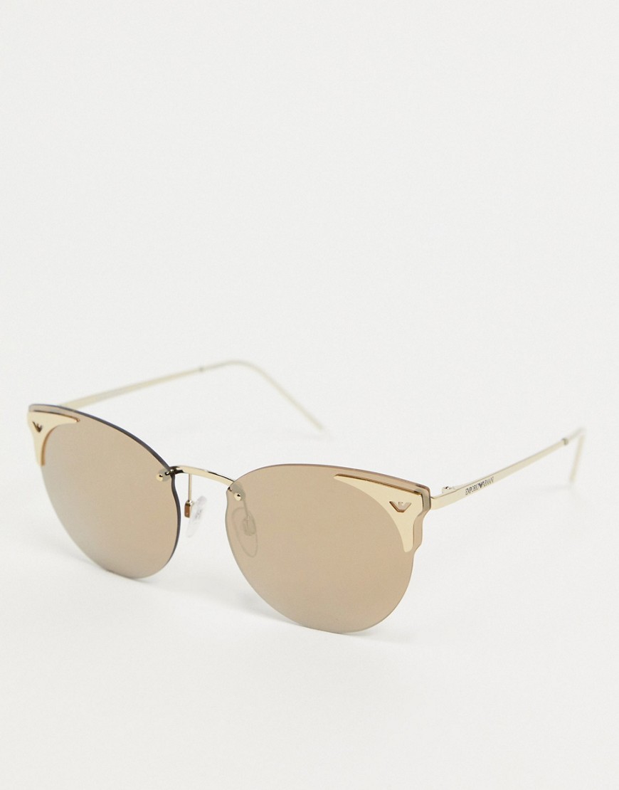 Emporio Armani cat eye sunglasses in rose gold