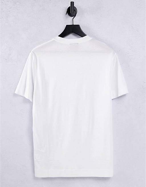  Emporio Armani central repeat text logo t-shirt in white 