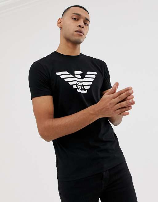 Emporio Armani chest eagle logo t shirt in black ASOS