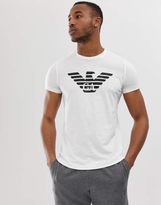 Emporio Armani chest eagle logo t-shirt in white