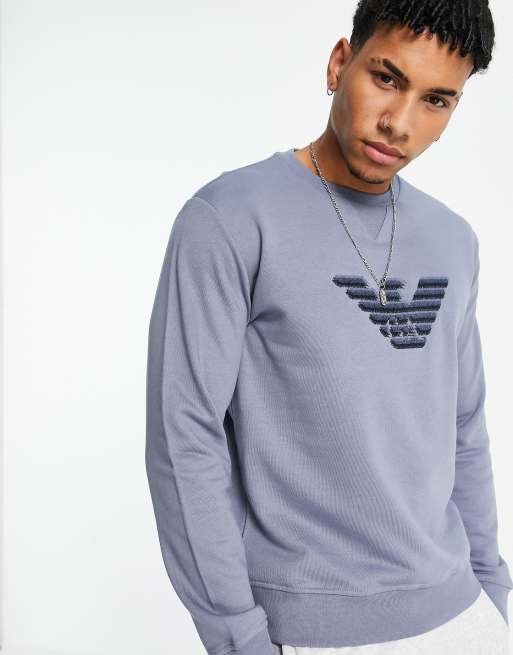 Emporio Armani chest logo sweat in grey