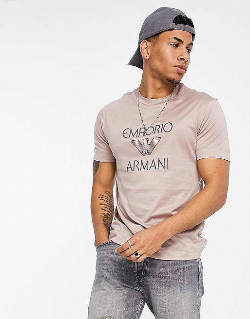 Emporio Armani chest logo t-shirt in pink