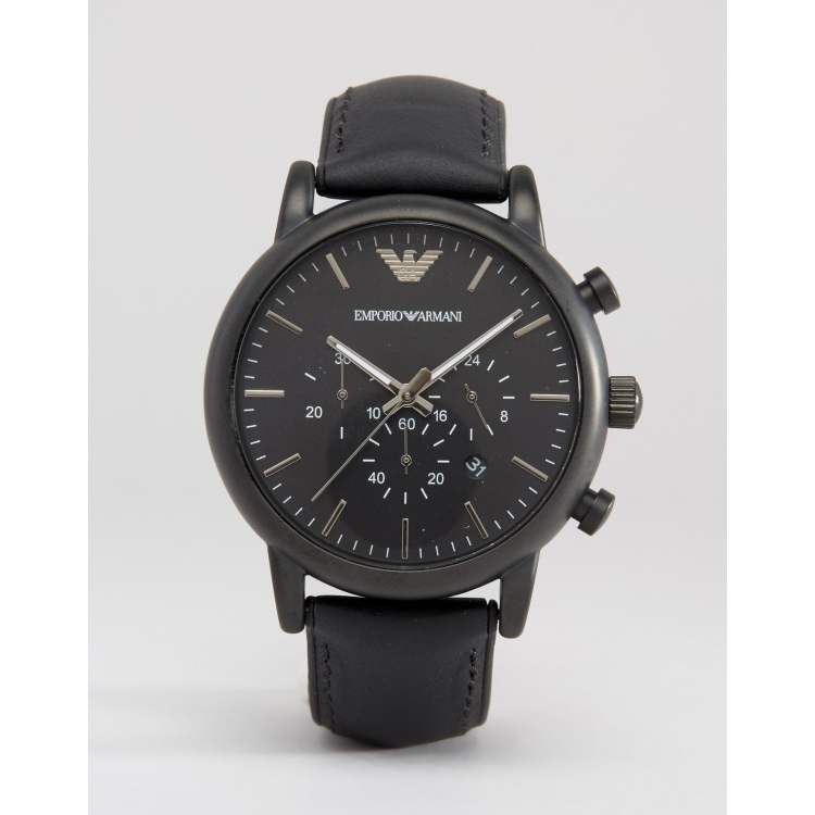 Emporio Armani Chronograph Silicone Lined Watch AR1970 ASOS