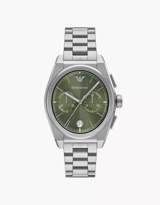 Emporio Armani Chronograph stainless steel watch in silver