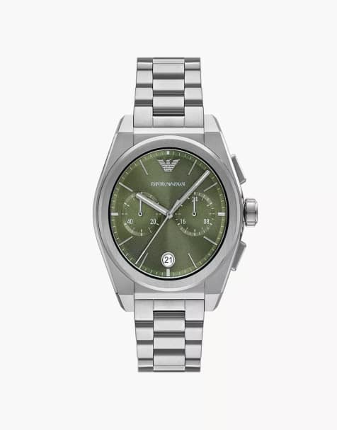 Emporio Armani Chronograph stainless steel watch in silver - view 1